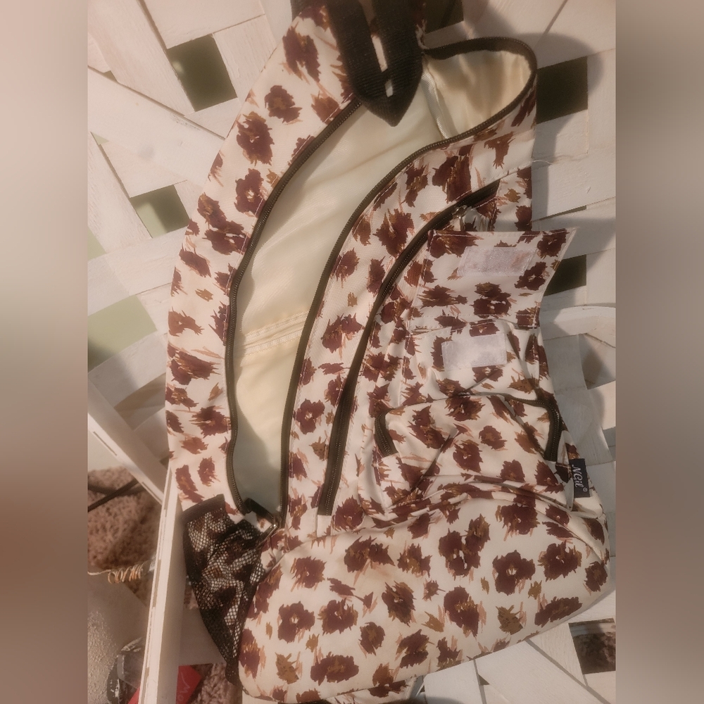 Stylish Brown and Cream Women's Bag